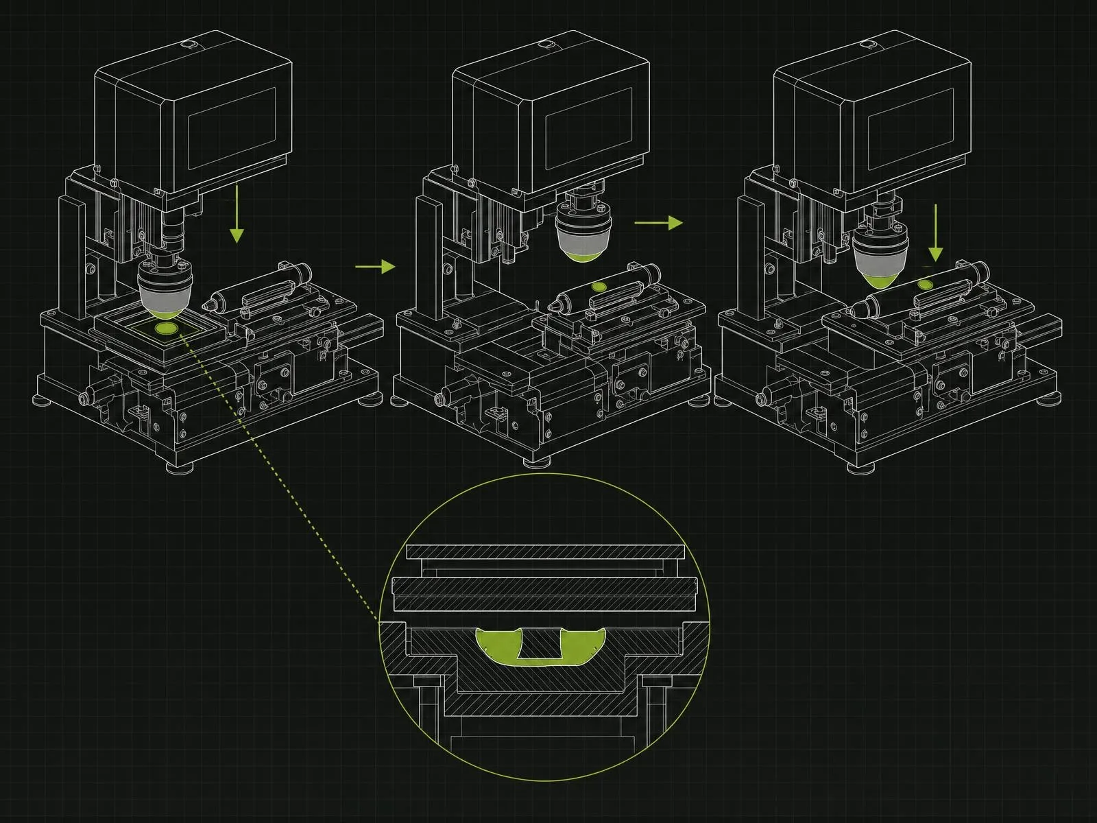 Schema di come si realizza la tecnica tampografia con i macchinari industriali